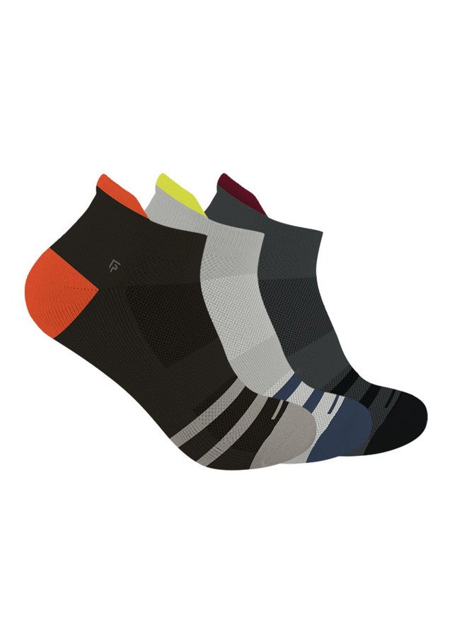 FOOTPRINTS Unisex Pack Of 3 Anti Slip Silicon Grip Ankle Length Socks - Image 1
